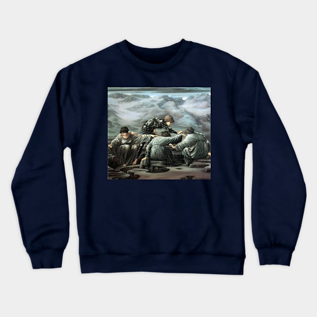 Perseus and the Graeae - Edward Coley Burne-Jones Crewneck Sweatshirt by forgottenbeauty